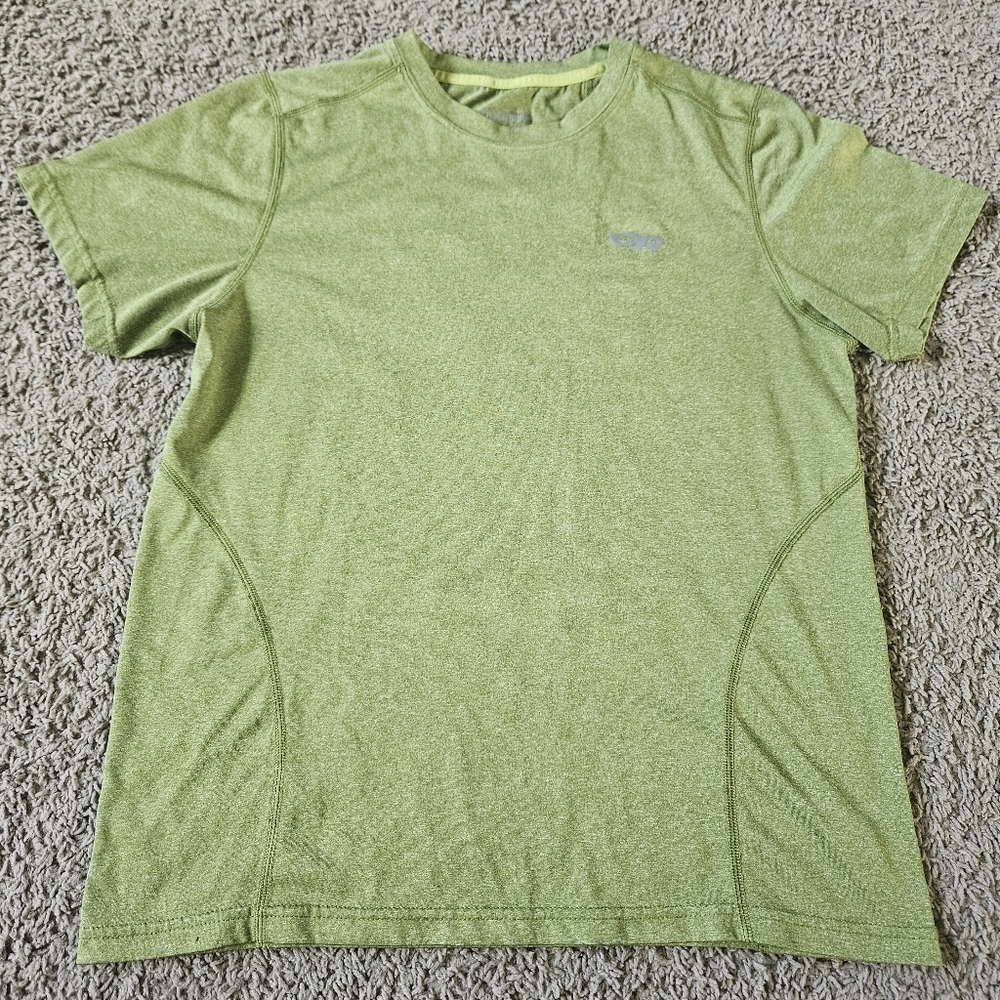 Outdoor Research Shirt Mens Small Green T-Shirt Stretch Performance Hiking